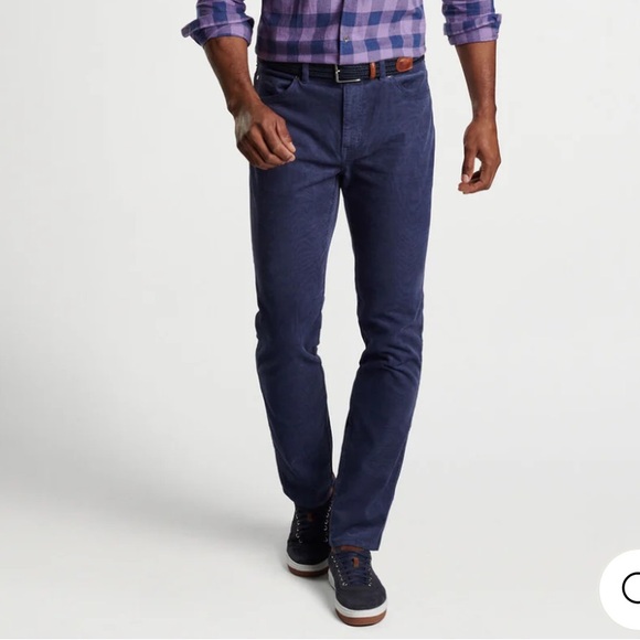 Peter Millar Superior Soft Corduroy Five-Pocket Pant Blue Size 38